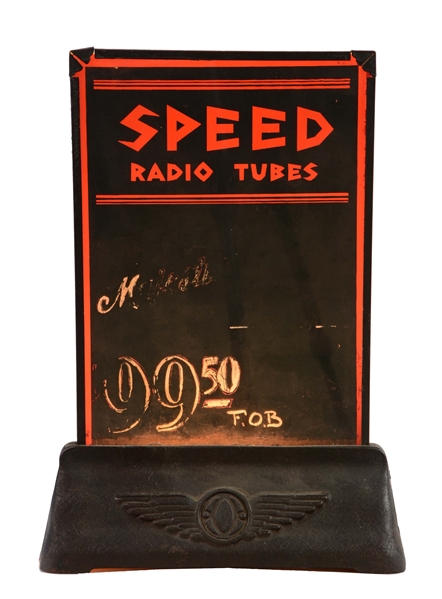 SPEED RADIO TUBES LIGHT UP COUNTER TOP DISPLAY SIGN.