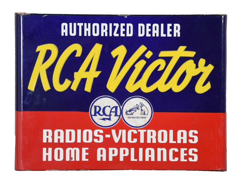RCA VICTOR AUTHORIZED DEALER PORCELAIN SIGN.