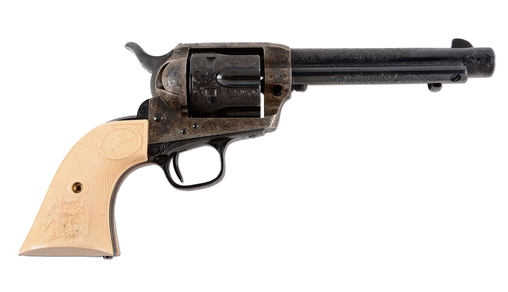 (C) PRE-WAR COLT SINGLE ACTION ARMY ENGRAVED BY FAMED ALVIN WHITE (1919).