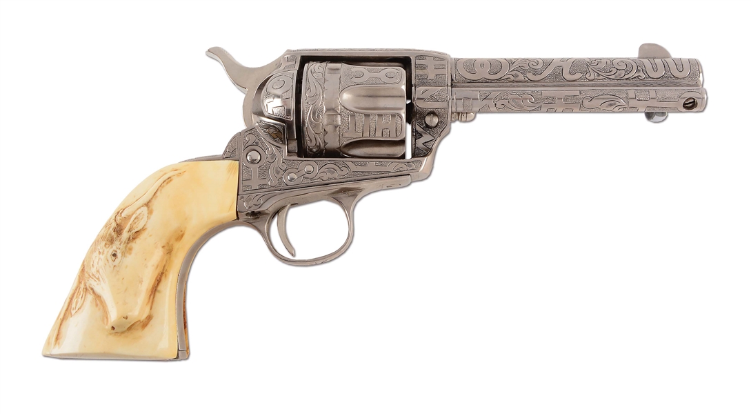 (C) COLE AGEE ENGRAVED COLT SINGLE ACTION ARMY REVOLVER (1918).