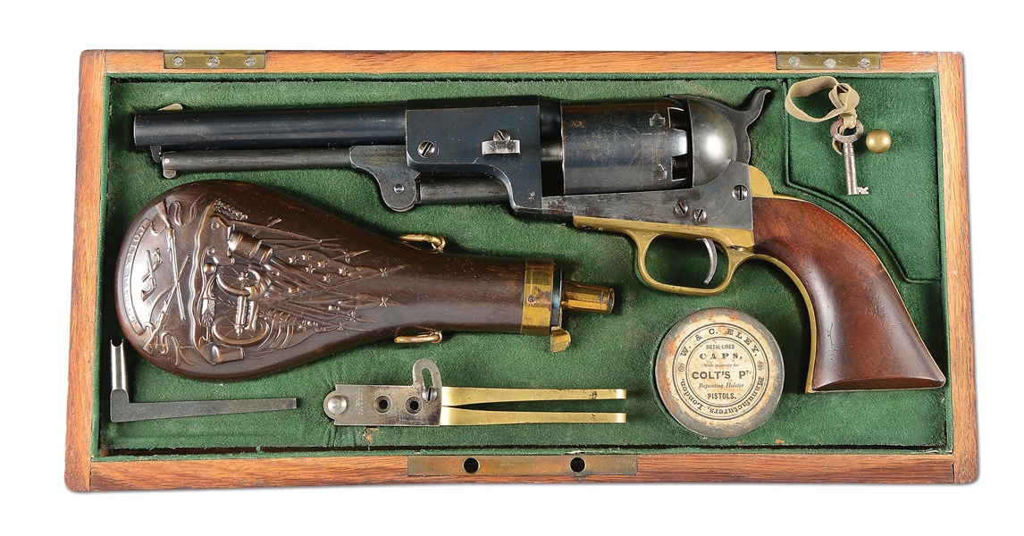 (A) EXTREMELY RARE CASED COLT 3RD MODEL DRAGOON PERCUSSION REVOLVER.