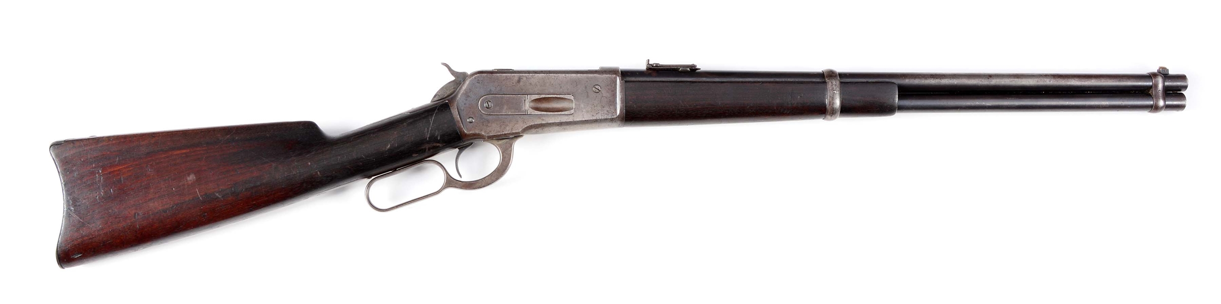 (C) WINCHESTER MODEL 1886 SADDLE RING LEVER ACTION CARBINE (1907).