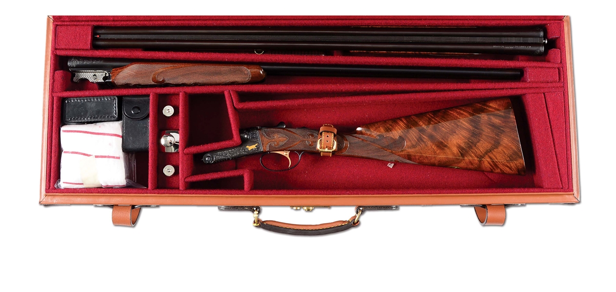 (M) CSMC MODEL 21 GRAND AMERICAN BABY FRAME 28 GAUGE SHOTGUN WITH EXTRA .410 BARRELS AND CASE.