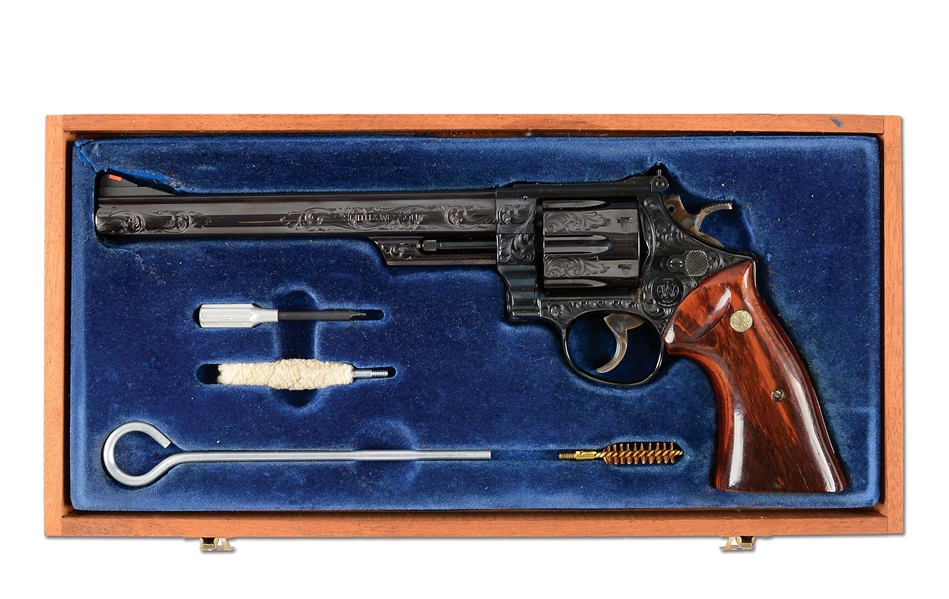(C) CASED FACTORY ENGRAVED SMITH & WESSON MODEL 29-2 REVOLVER.