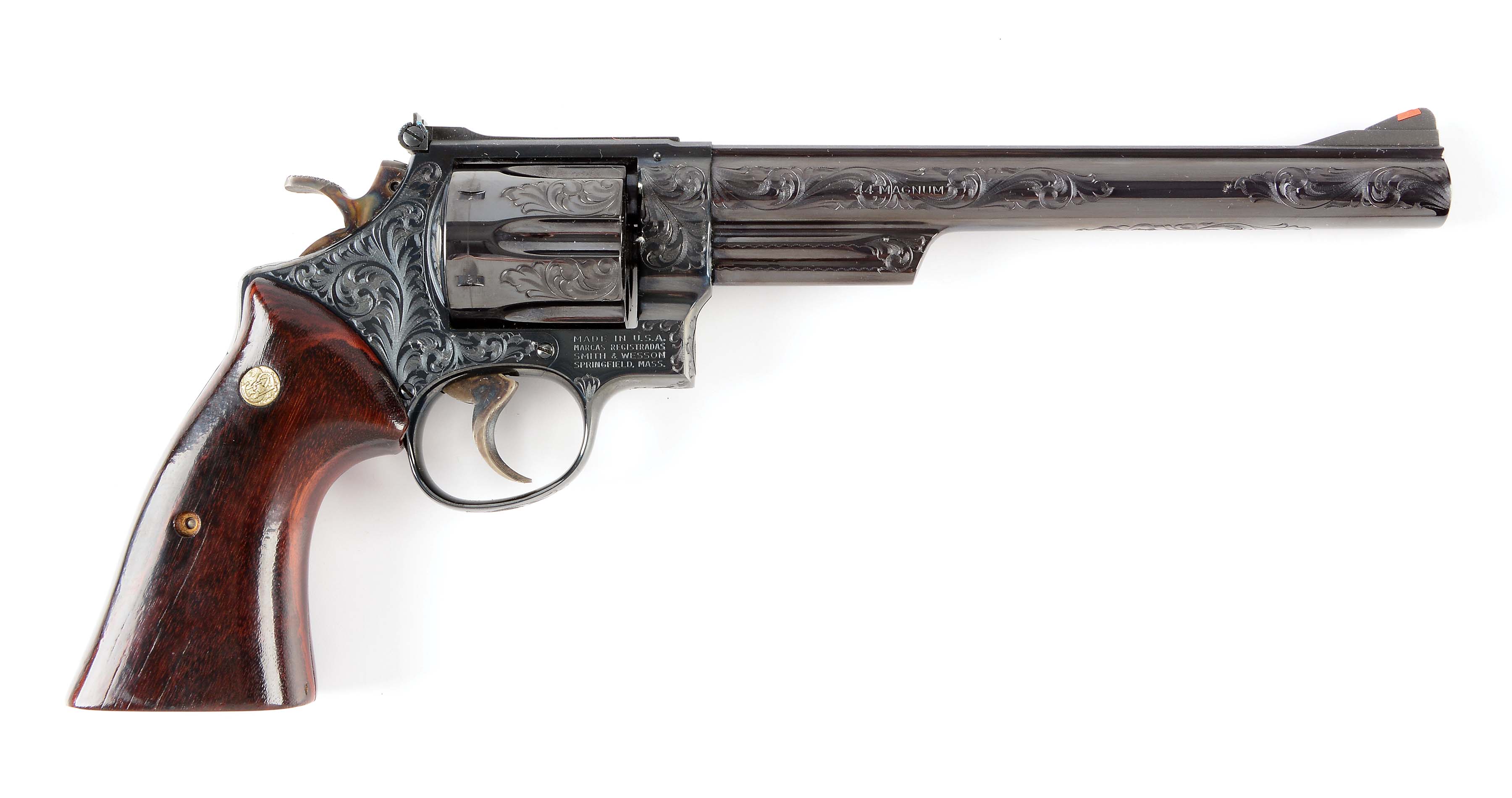 C) cased factory engraved smith & wesson model 29-2 revolver. 