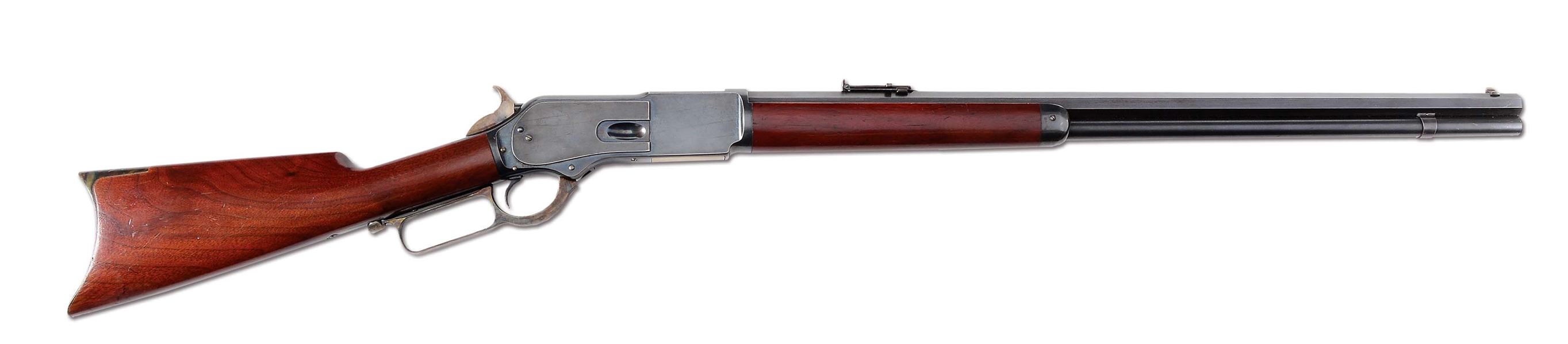 (A) FINE WINCHESTER MODEL 1876 OPEN TOP LEVER ACTION RIFLE (1878).