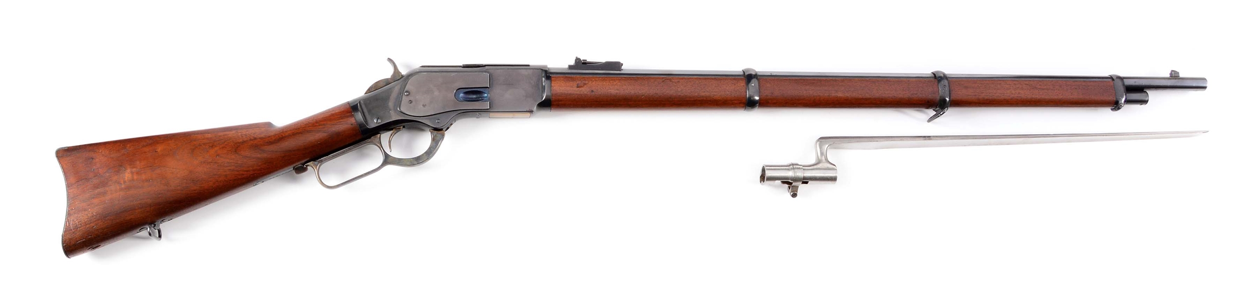 (C) PRIME WINCHESTER 3RD MODEL 1873 MUSKET WITH SOCKET BAYONET (1903).