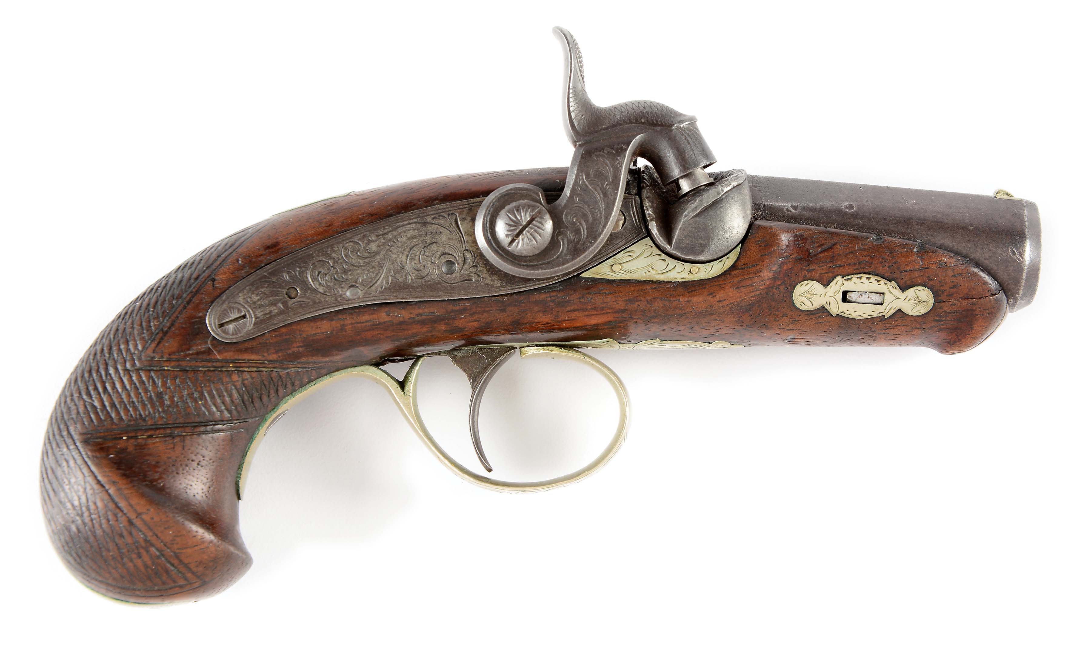 Lot Detail - (A) UNMARKED PERIOD COPY OF A DERINGER PERCUSSION PISTOL.