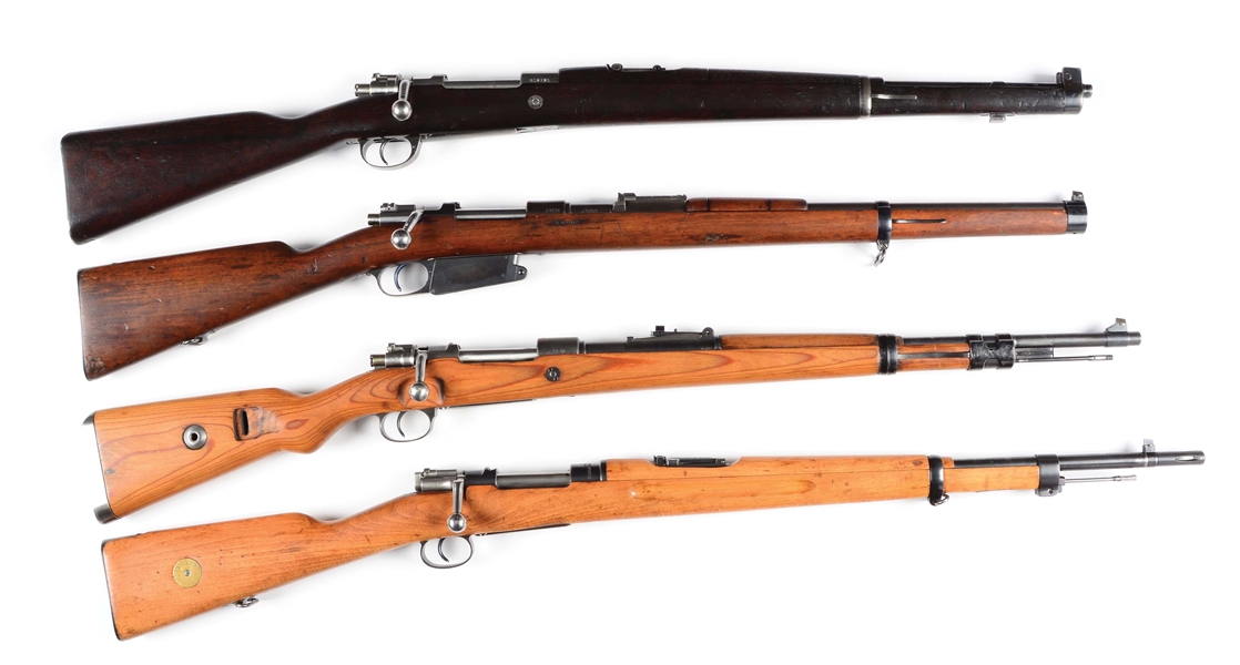 (C) LOT OF 4: MILITARY BOLT ACTION RIFLES.