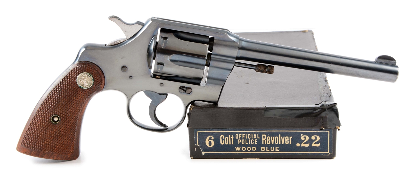 (C) BOXED PRE-WAR COLT OFFICIAL POLICE .22 DOUBLE ACTION REVOLVER (1930).