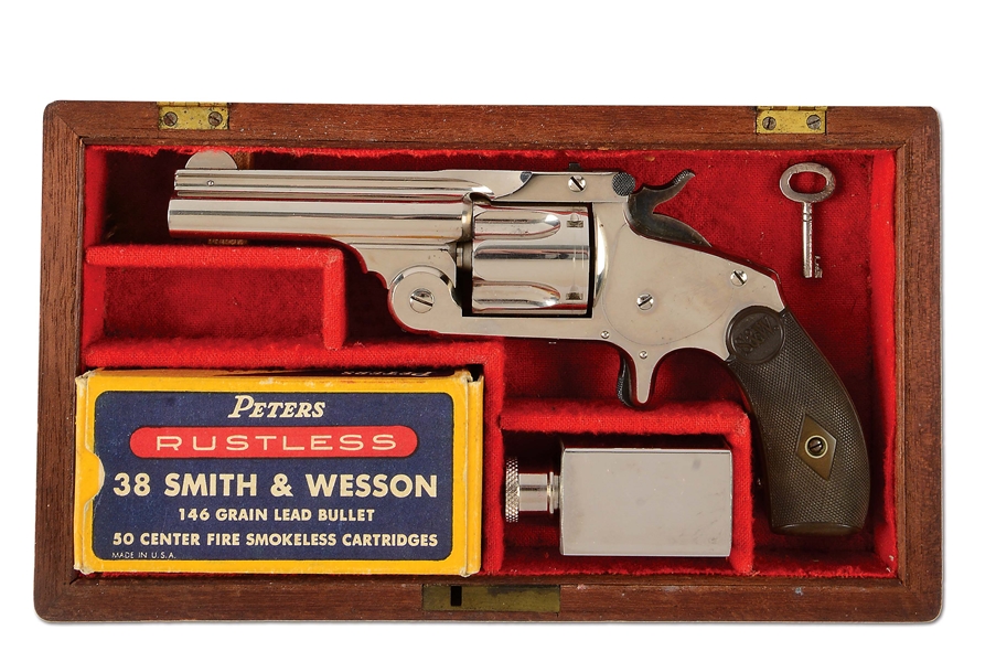 (A) CASED SMITH & WESSON MODEL 2 2ND ISSUE SINGLE ACTION REVOLVER (SERIAL NO. 13).