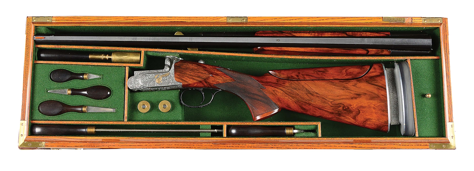 (M) PERAZZI SCO MIRAGE TARGET SHOTGUN WITH RELIEF SCROLL AND GOLD INLAY AND CASE AND ACCESSORIES.