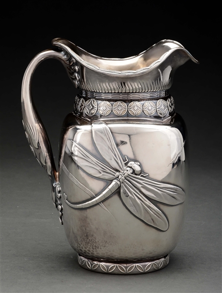 A WHITING STERLING WATER PITCHER, AESTHETIC PERIOD.