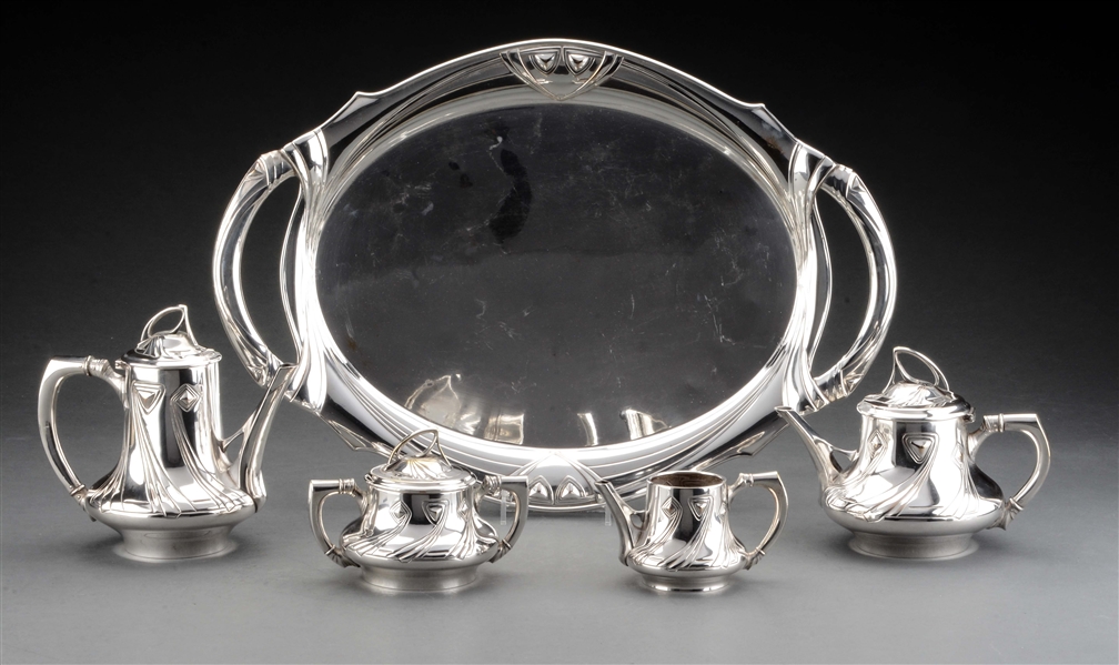 WMF PEWTER TEA SERVICE.