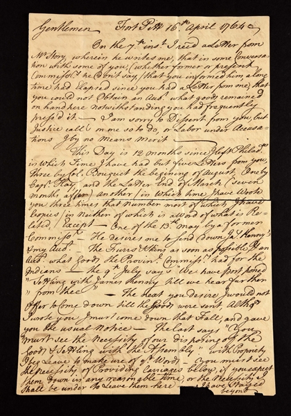 JAMES DAVENPORT, AGENT FOR THE INDIAN COMMISSIONERS , REPORTS FROM FORT PITT, 1764