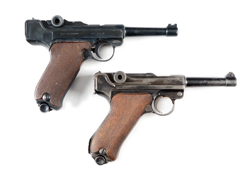 (C) LOT OF TWO COMMERCIAL LUGER SEMI-AUTOMATIC PISTOLS.
