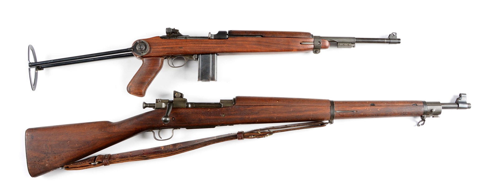 C) lot of 2: remington 1903-A3 rifle & M1 carbine. 