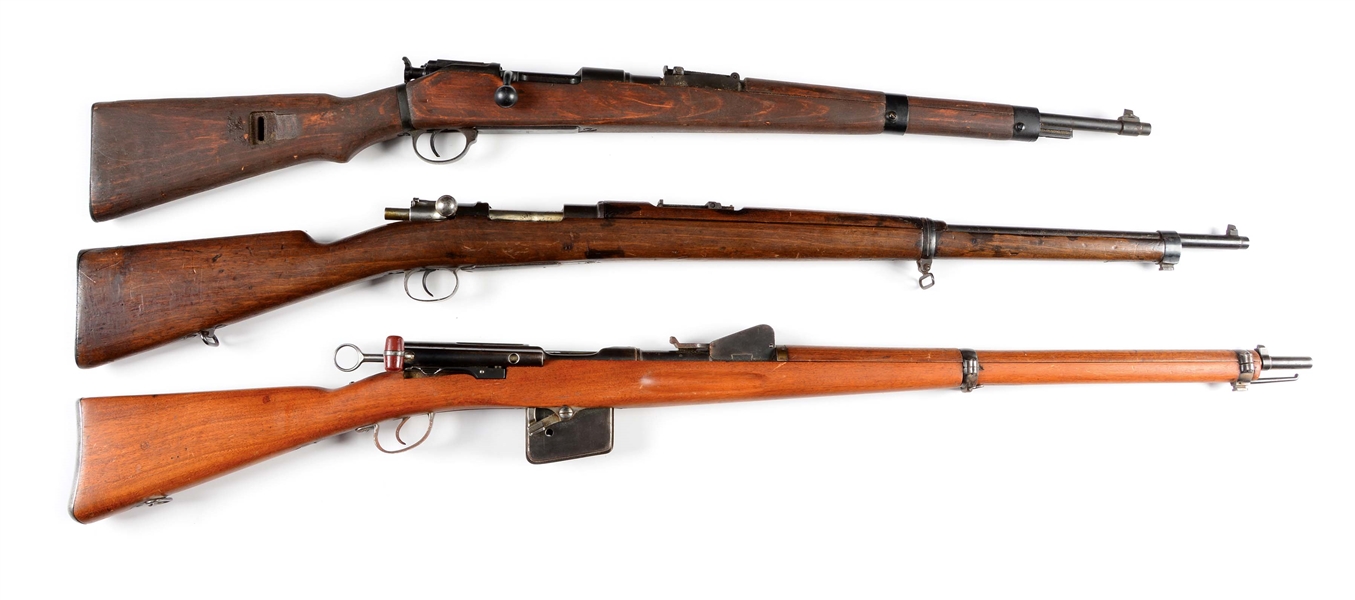 (C) LOT OF 3: THREE ASSORTED MILITARY RIFLES.