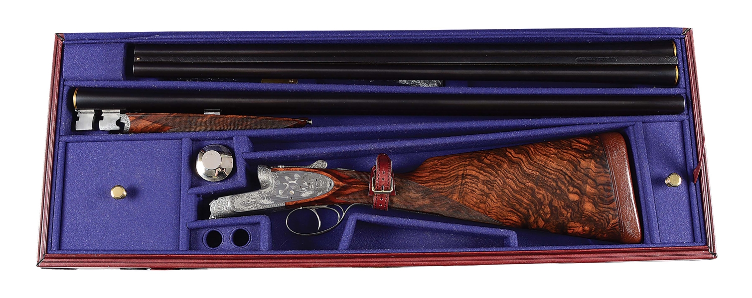 (M) ATTRACTIVE PIOTTI "MONOCO 3" SIDELOCK EJECTOR SIDE BY SIDE GAME SHOTGUN WITH EXTRA BARRELS.