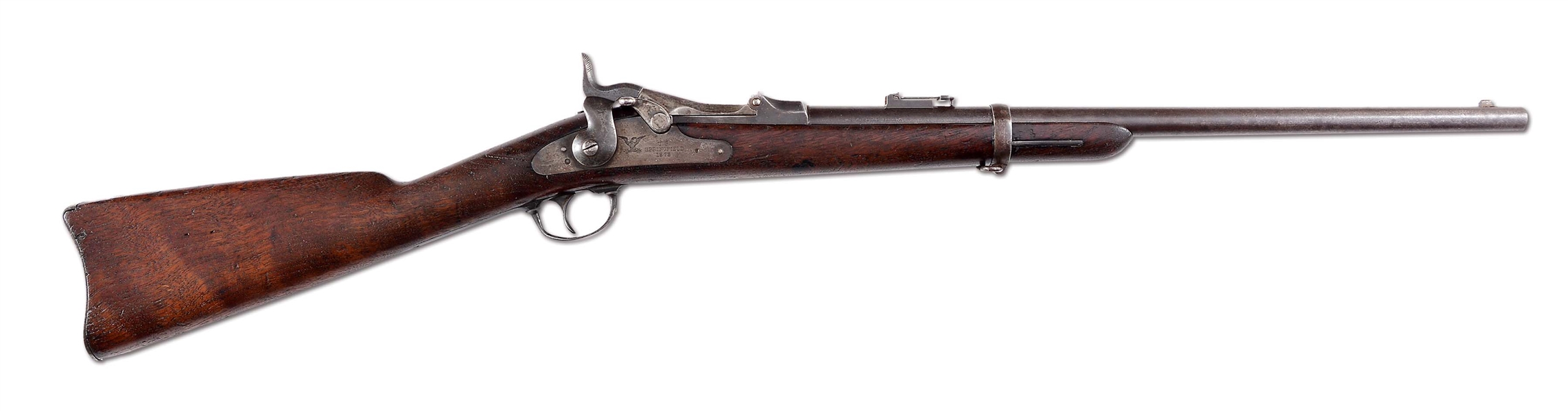 (A) EXPERIMENTAL SPRINGFIELD MODEL 1873 TRAPDOOR CARBINE WITH DUAL EXTRACTOR SYSTEM.