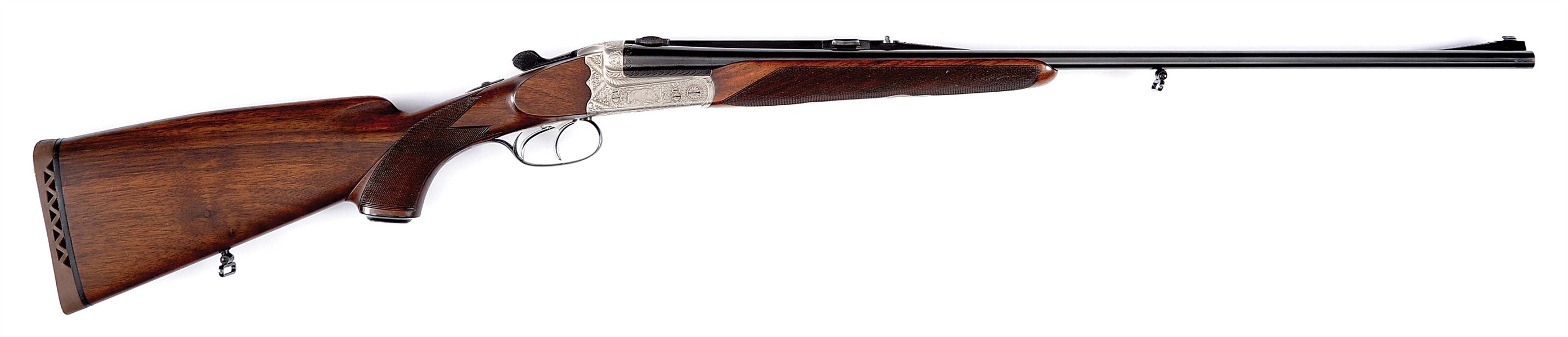 (C) FINE QUALITY NEAR NEW BOXLOCK EJECTOR DOUBLE RIFLE BY JOSEF WINKLER OF FERLACH RETAILED BY GRECO SPORT IN LUGANO.