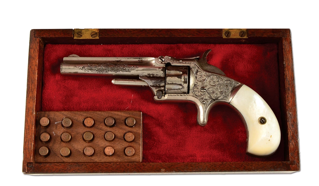 (A) FACTORY ENGRAVED & CASED SMITH & WESSON NO. 1 SINGLE ACTION REVOLVER.