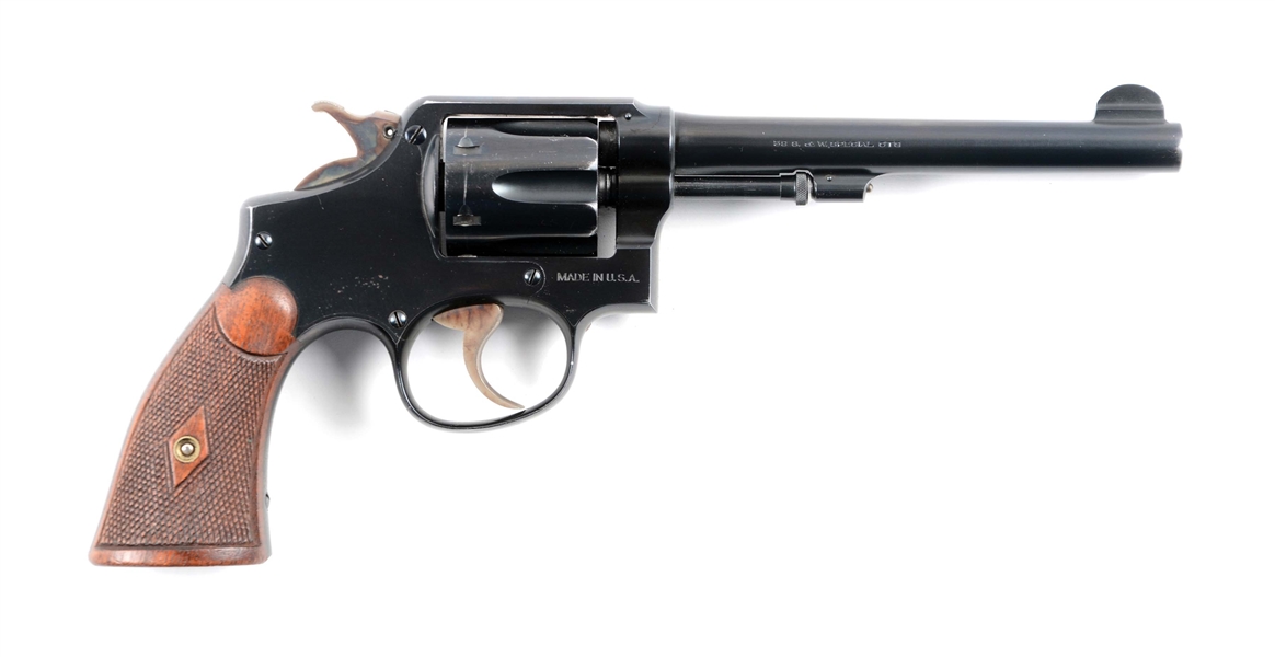 (C) PRE WAR MILITARY AND POLICE SMITH AND WESSON REVOLVER.