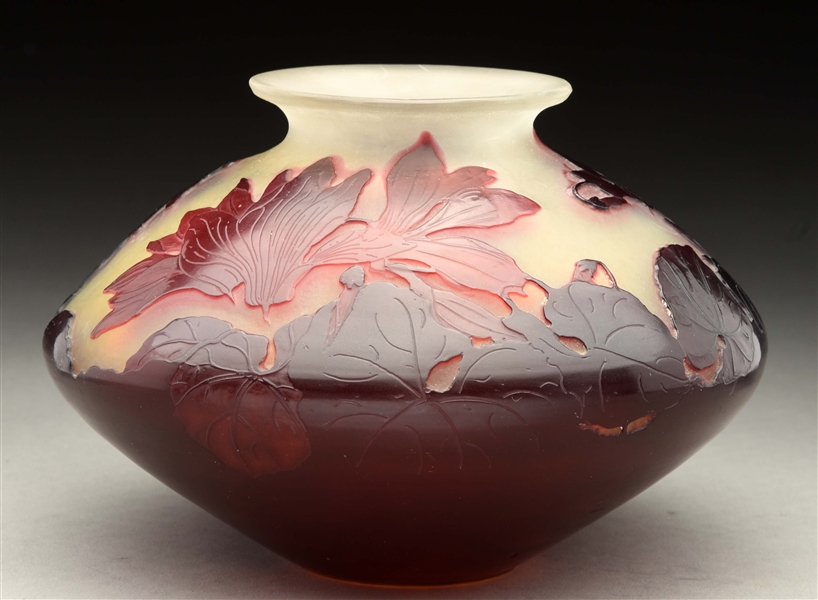 GALLE CAMEO FLORAL VASE.