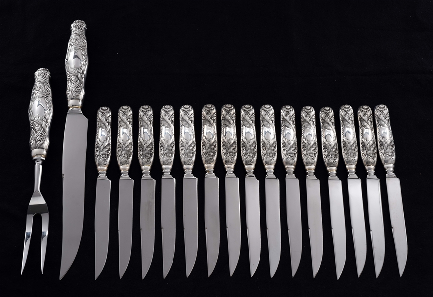 GROUP OF TIFFANY STERLING HANDLED KNIVES.