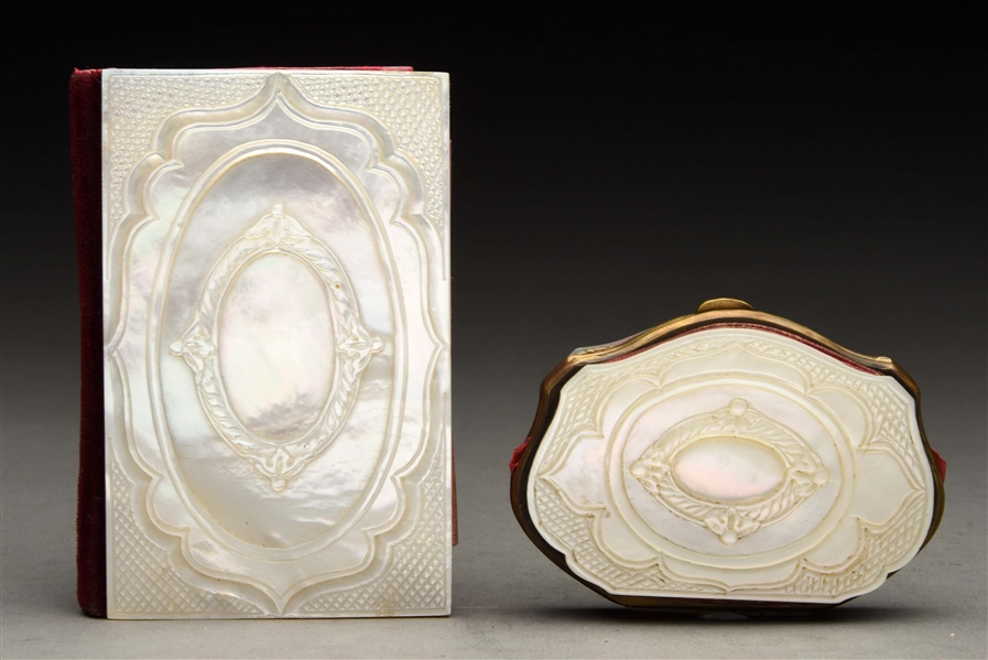 MOTHER OF PEARL CARD CASE.