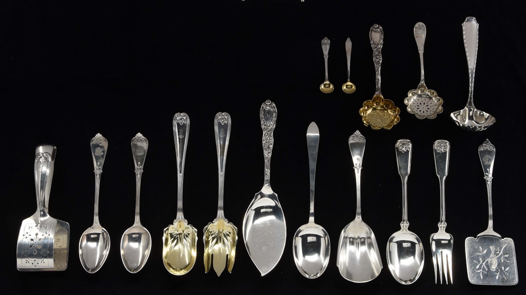 A GROUP OF TIFFANY STERLING SERVING PIECES. 