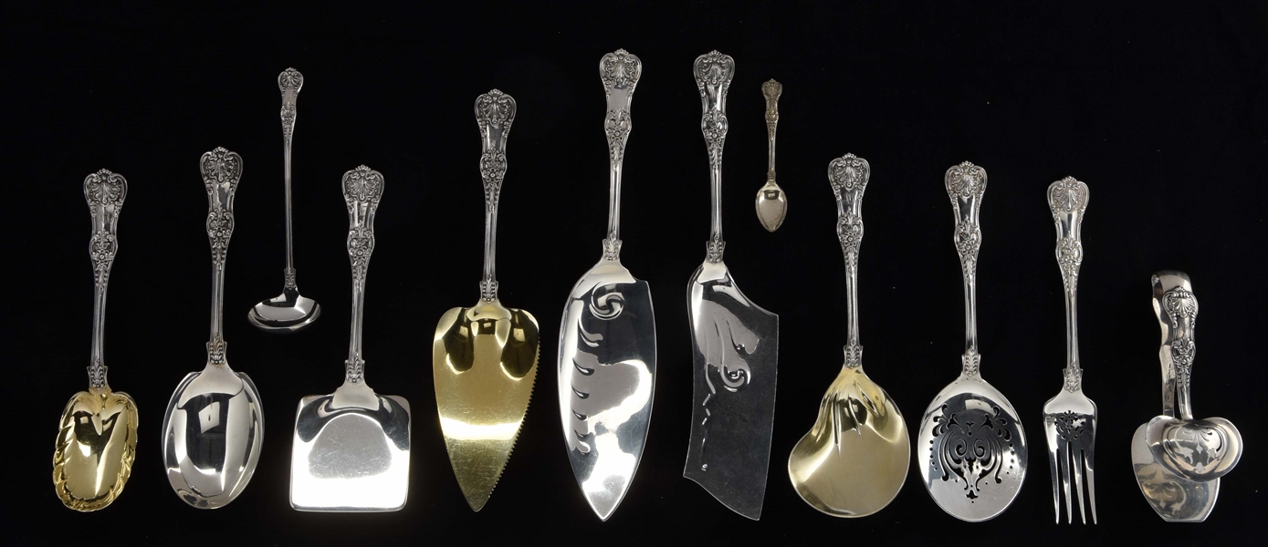 A GROUP OF TIFFANY STERLING SERVING PIECES. 
