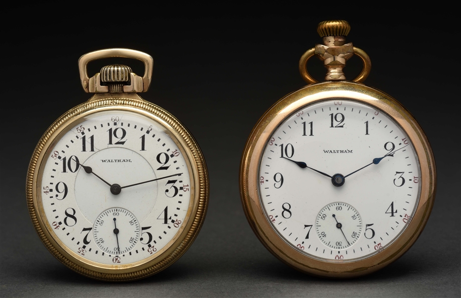 LOT OF 2: WALTHAM POCKET WATCHES.