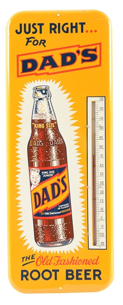 DADS ROOT BEER EMBOSSED ADVERTISING THERMOMETER.