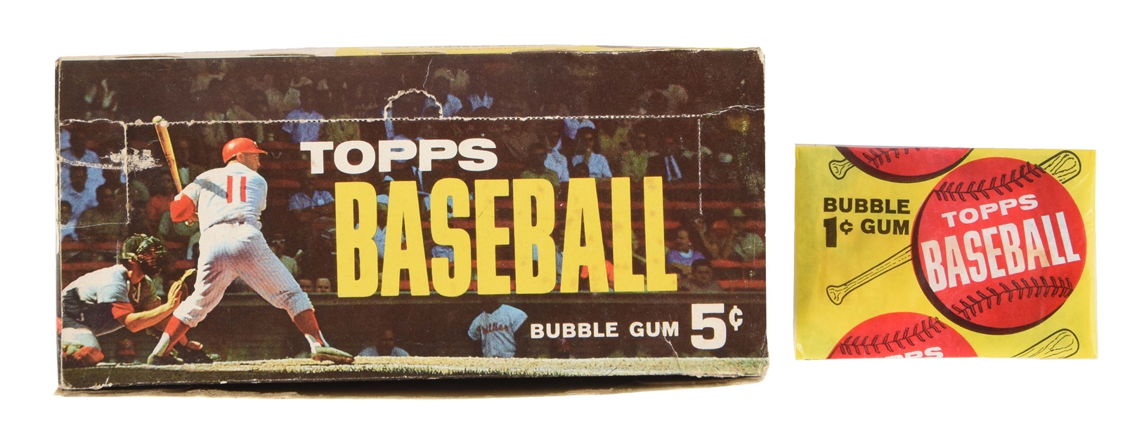1963 TOPPS BASEBALL 1¢ UNOPENED PACK & DISPLAY BOX.