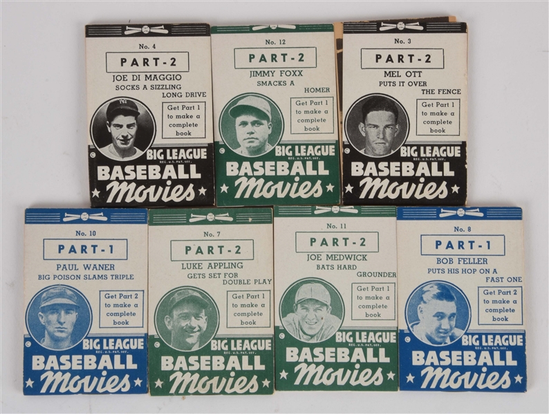 LOT OF 26: 1937-1938 GOUDEY THUMB MOVIE COMPLETE SET INCLUDING JOE DIMAGGIO & JIMMIE FOXX.