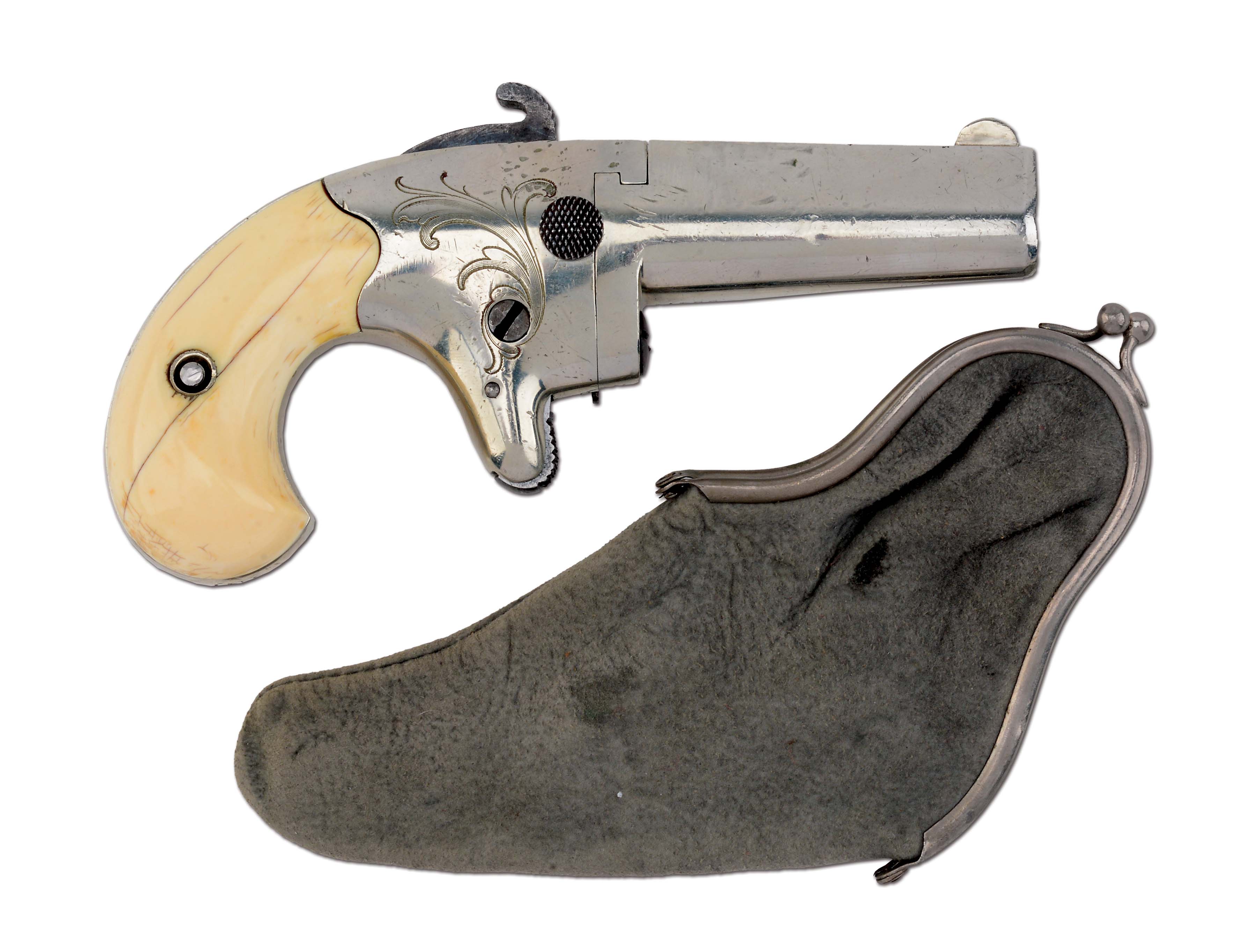 A) ultra rare colt 2ND model derringer with barrel of metal from am. 
