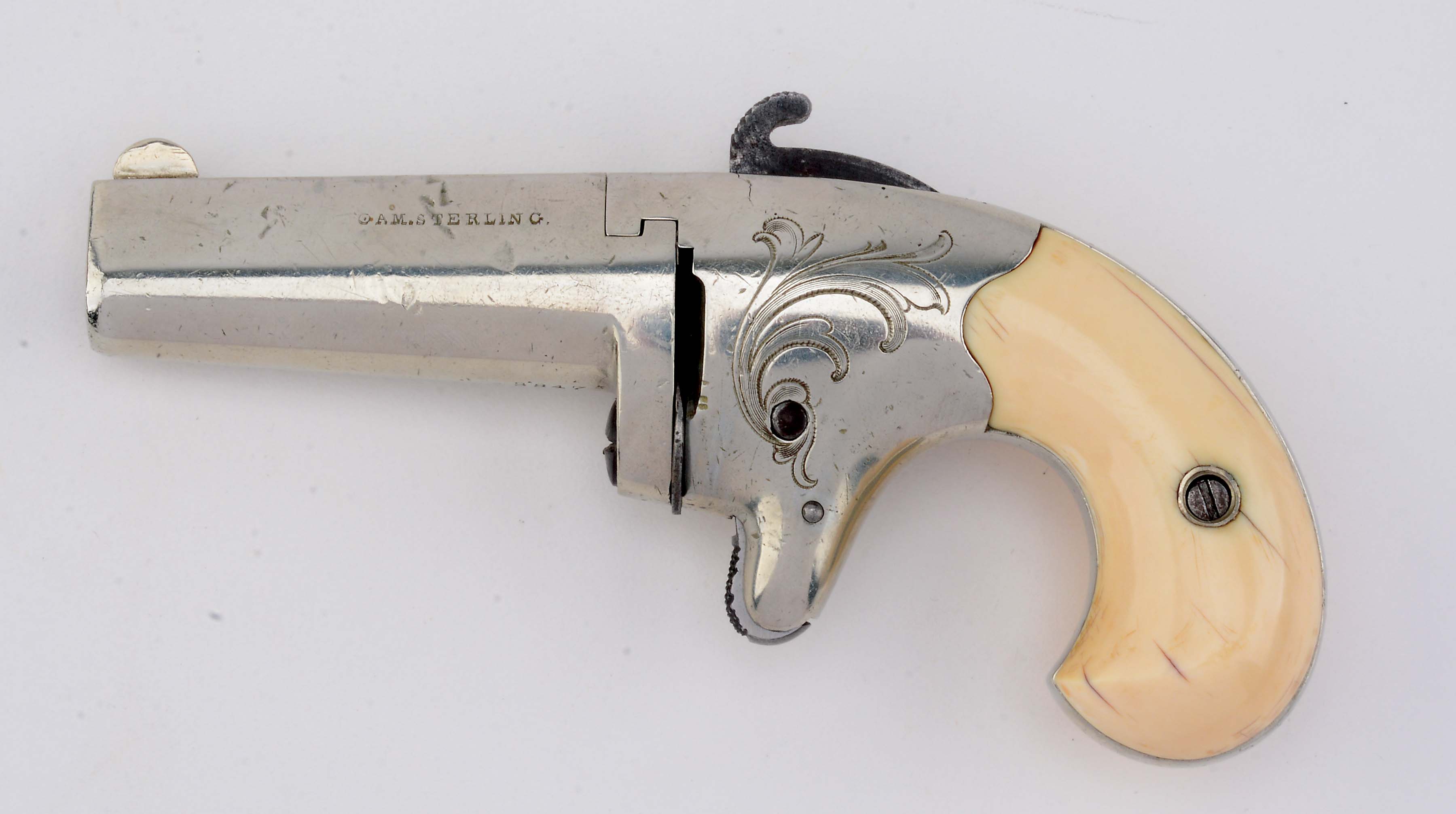 A) ultra rare colt 2ND model derringer with barrel of metal from am. 