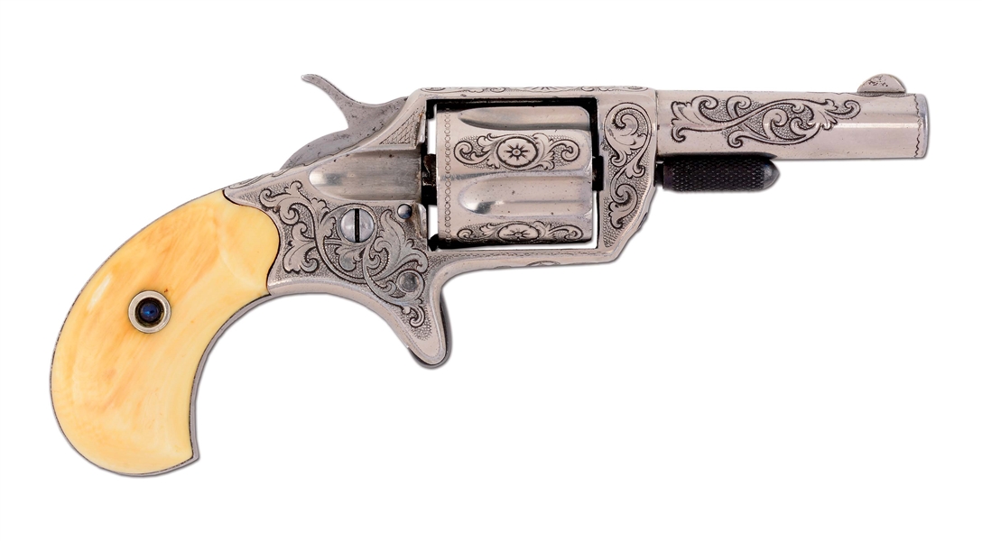 (A)VERY FINE ENGRAVED COLT NEW LINE SINGLE ACTION REVOLVER WITH PURSE TYPE CASE(1875).