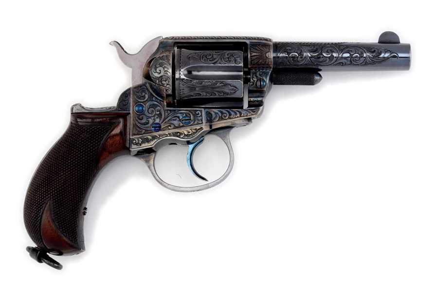 (A) LIKELY THE FINEST FACTORY ENGRAVED BLUE & CASE COLORED COLT LIGHTNING KNOWN TO EXIST (1886).