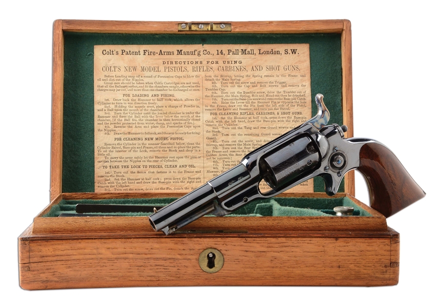 (A) SUPERB NEARLY MINT CASED COLT MODEL 7-A ROOT .31 CALIBER REVOLVER (1868).