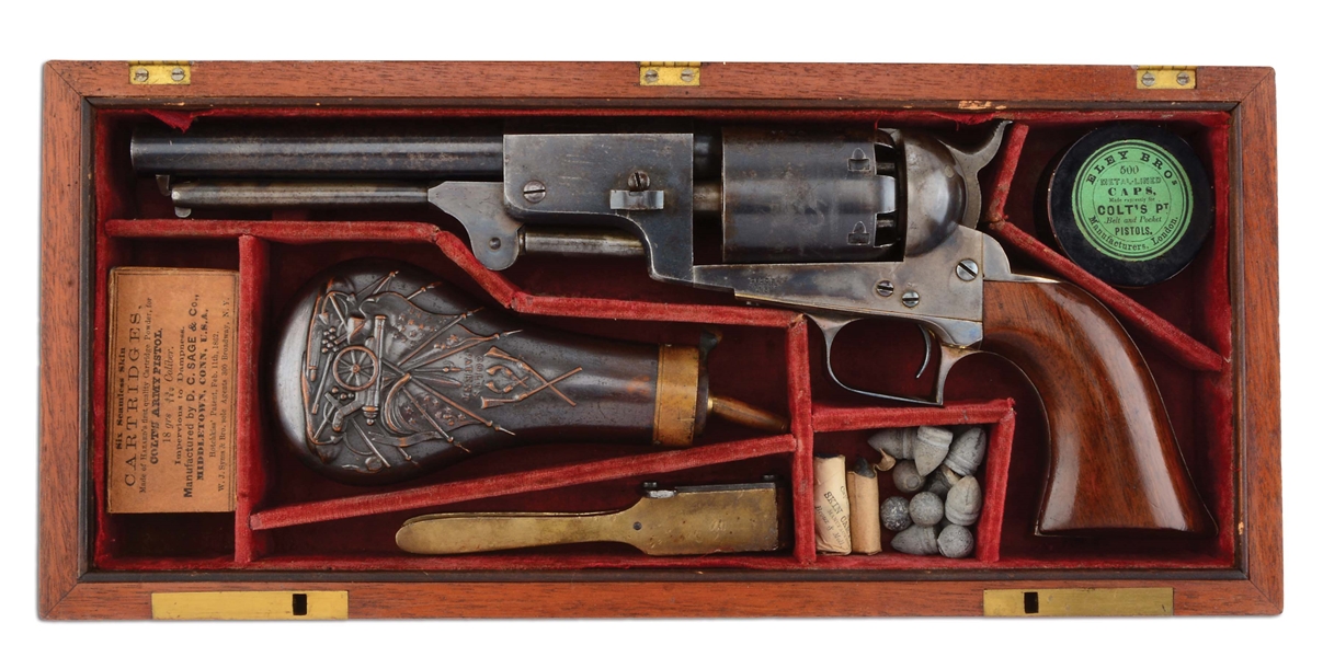 (A) RARE & EXTREMELY FINE CASED COLT 2ND MODEL CIVILIAN DRAGOON REVOLVER (1850).