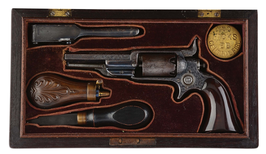 (A) SUPERB CASED FIRST MODEL COLT ROOT REVOLVER SERIAL NO. 16 ELABORATELY & FINELY FACTORY ENGRAVED BY GUSTAVE YOUNG.