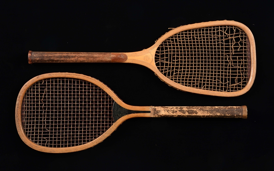 LOT OF 2: SPALDING FLAT-TOP TENNIS RACKETS.