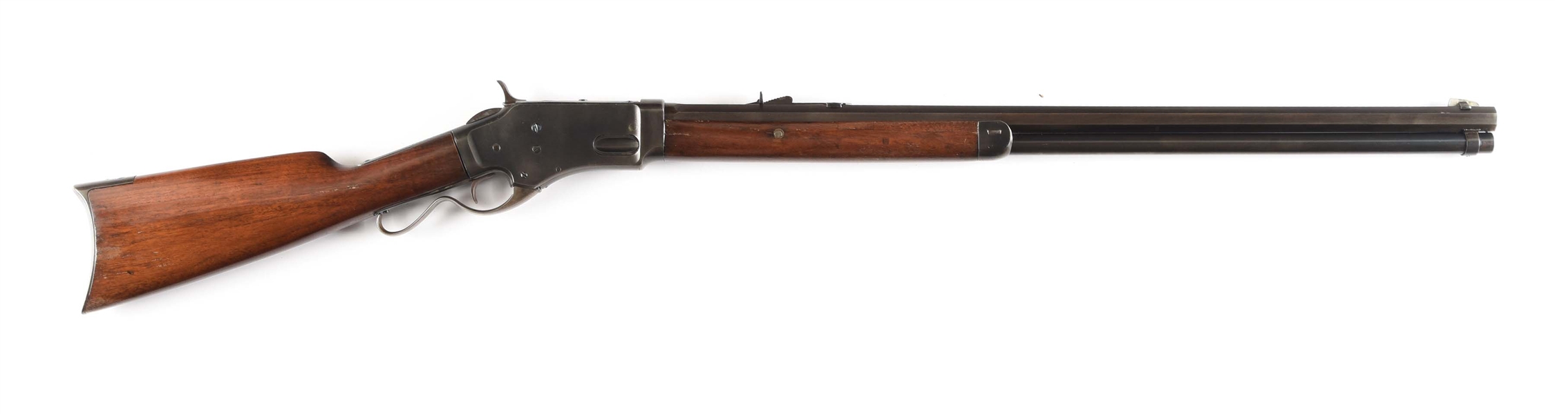 (A) RARE BURGESS MODEL 1878 LONG RANGE REPEATING LEVER ACTION RIFLE.