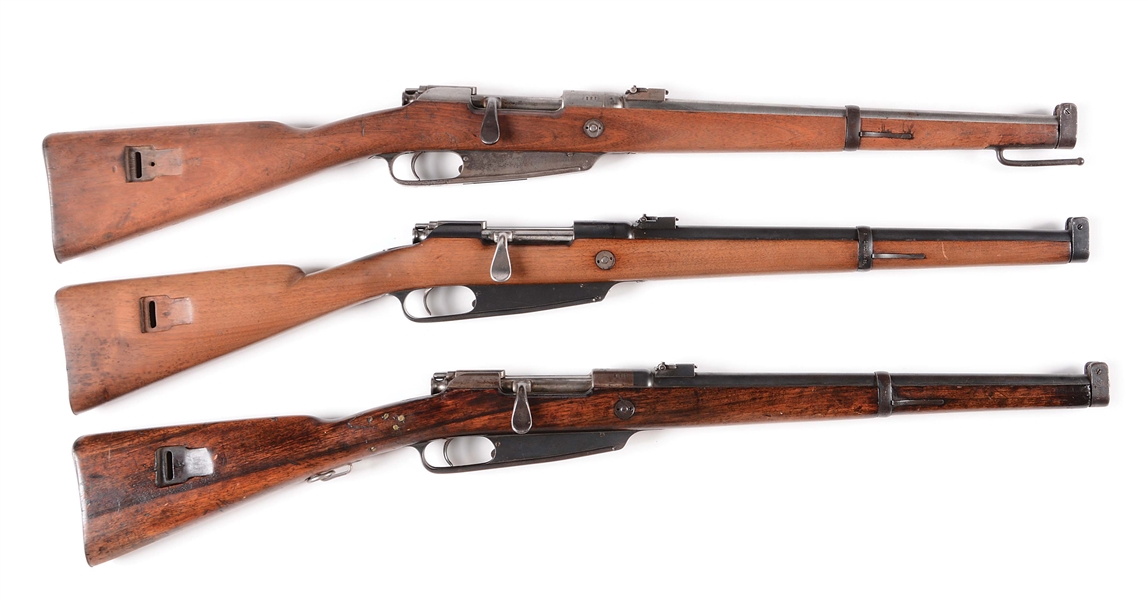 (A) LOT OF 3: GERMAN MAUSER CARBINES.