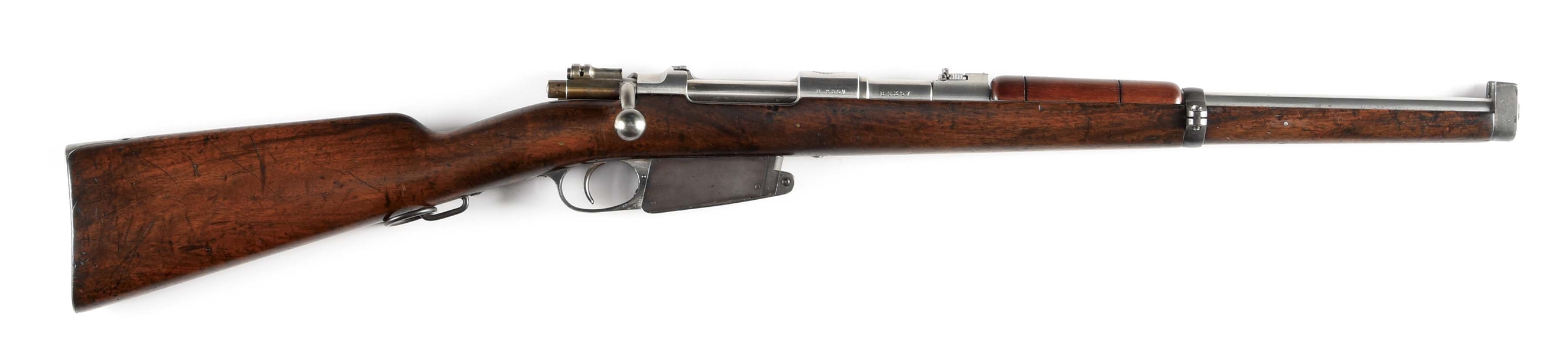 (A) MAUSER MODEL 1891 ARGENTINE BOLT ACTION CARBINE BY LOEWE.