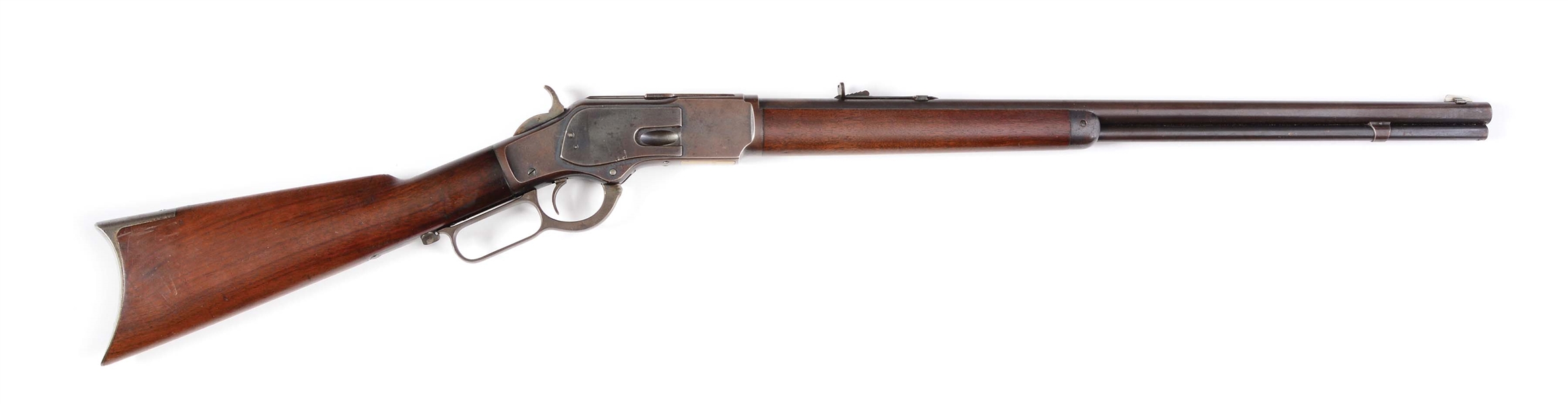 (A) WINCHESTER MODEL 1873 LEVER ACTION RIFLE (1886).