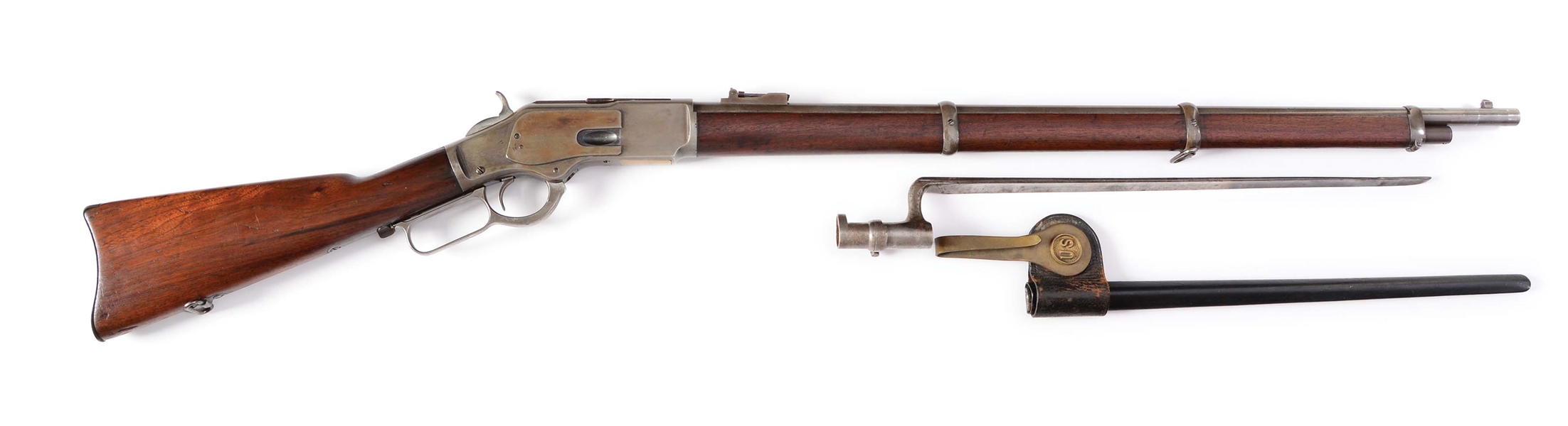 (A) WINCHESTER MODEL 1873 LEVER ACTION MUSKET (1895).