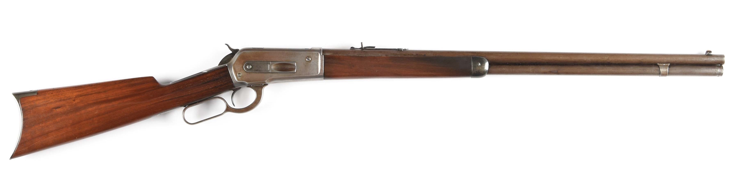 (A) WINCHESTER MODEL 1886 ROUND BARREL .45-90 LEVER ACTION RIFLE (1897).